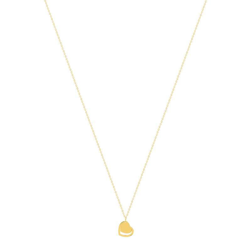 Collier or 750 jaune motif coeur 45cm - vue 2