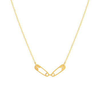 Collier or 750 jaune motif épingles 45cm