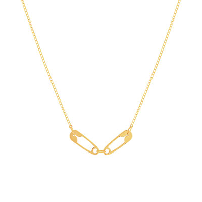 Collier or 750 jaune motif épingles 45cm - vue 1