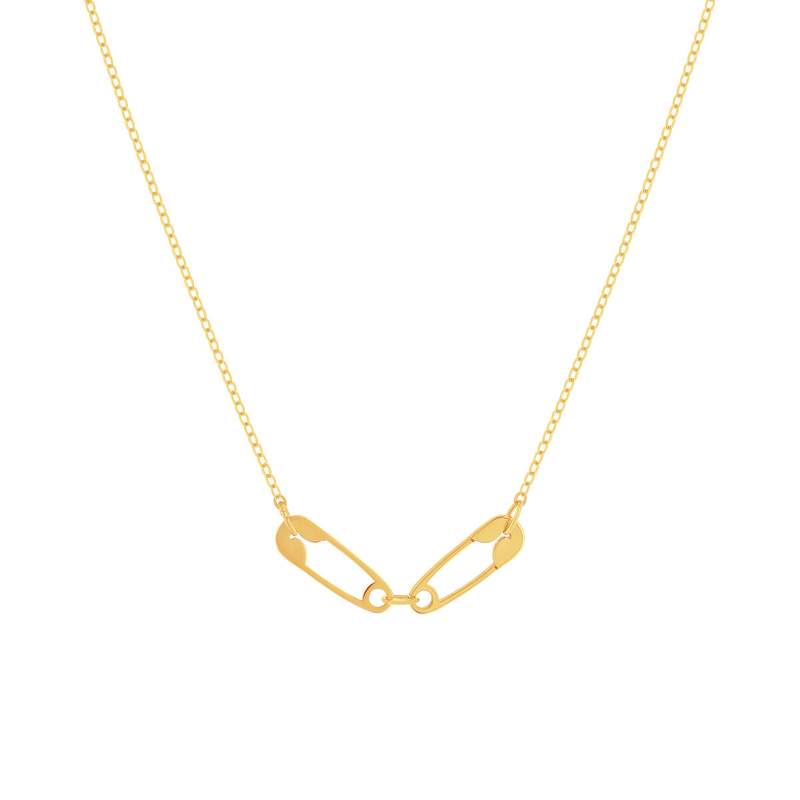 Collier or 750 jaune motif épingles 45cm - vue 1