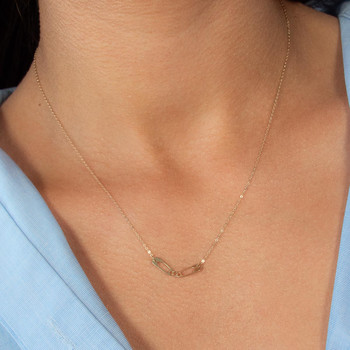 Collier or 750 jaune motif épingles 45cm