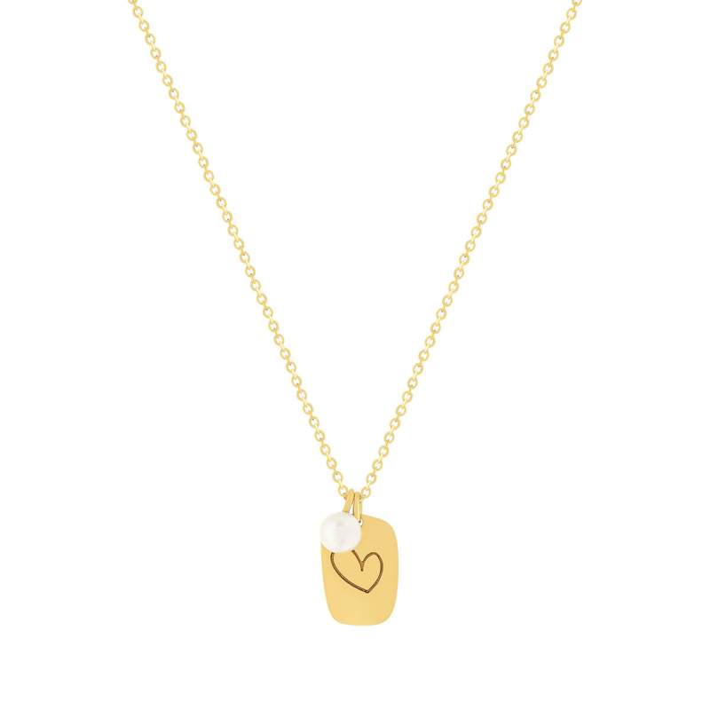Collier or 375 jaune perle de culture 45cm - vue 1