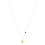 Collier or 375 jaune pierres synthétiques vertes 45cm - vue 2