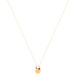 Collier or 375 jaune pierres synthétiques violettes 45cm - vue 2