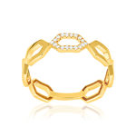 Bague or 375 jaune diamants - vue 1