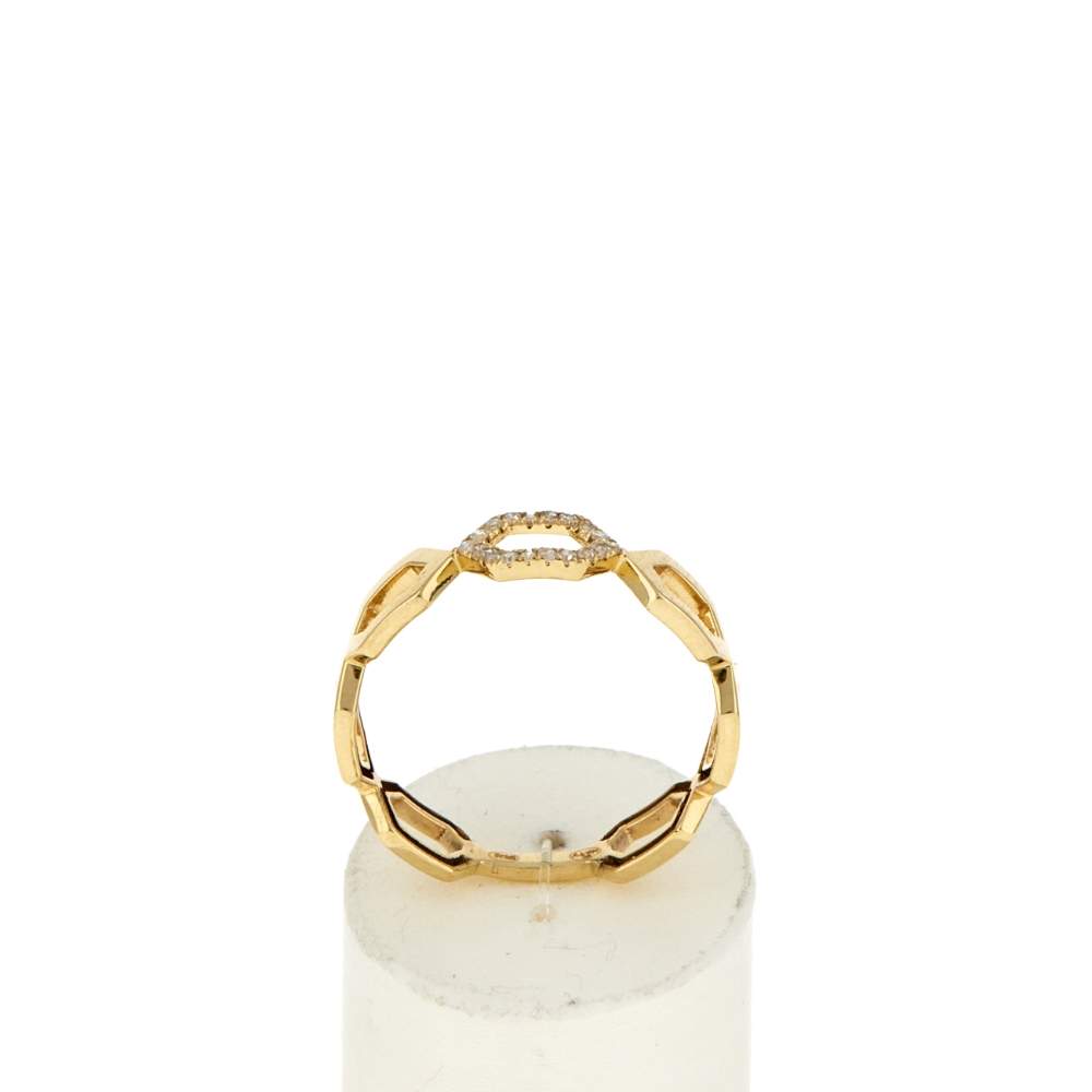 Bague or 375 jaune diamants - vue 1