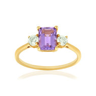 Bague or 375 jaune améthystes