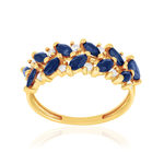 Bague or 375 jaune saphirs et zirconias - vue 1