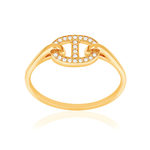 Bague or 375 jaune zirconias - vue 1