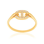 Bague or 375 jaune zirconias