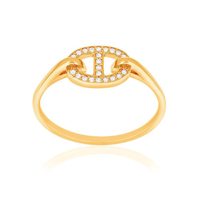 Gouden ring 375 gele zirkonia's