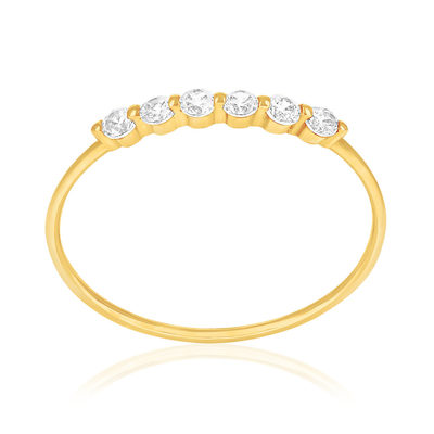 Bague or 375 jaune zirconias