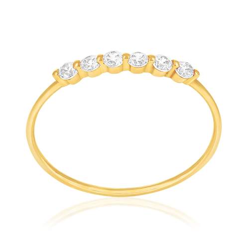Gold ring 375 yellow zirconias