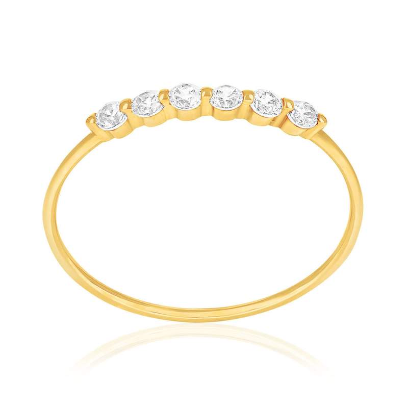 Bague or 375 jaune zirconias - vue 1