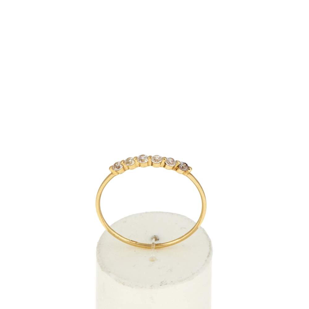 Bague or 375 jaune zirconias - vue 1
