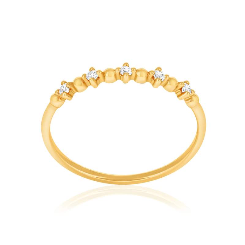 Bague or 375 jaune zirconias - vue 1