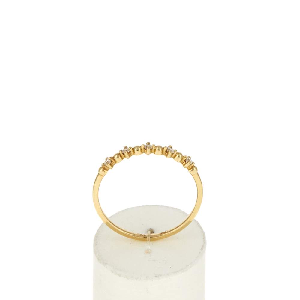 Bague or 375 jaune zirconias - vue 1