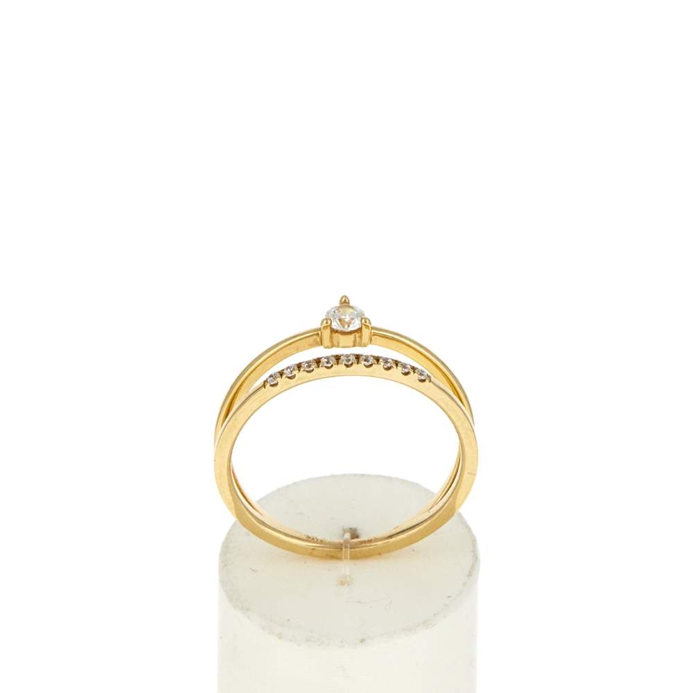Bague or 375 jaune zirconias - vue 1