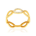 Bague or 375 jaune diamants - vue 1