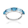 750 white gold ring with London Blue and Sky Blue treated topazes - view V1