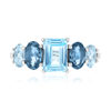 Bague or 750 blanc topazes traitées sky blue et london blue - vue V3