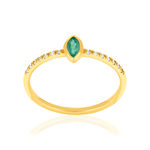 Bague or 750 jaune émeraudes et diamants - vue 1