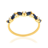 Bague or 750 jaune saphirs et diamants