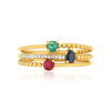 Bague or 750 jaune rubis, saphirs, émeraudes et diamants - vue V3