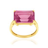 750 yellow gold ring with pink-treated topazes - view V1
