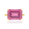 Bague or 750 jaune topazes rose - vue V3