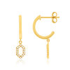 Boucles d'oreille or 375 jaune diamantss - vue V1