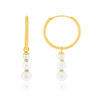 Boucles d'oreilles or 750 jaune perles de culture - vue V1