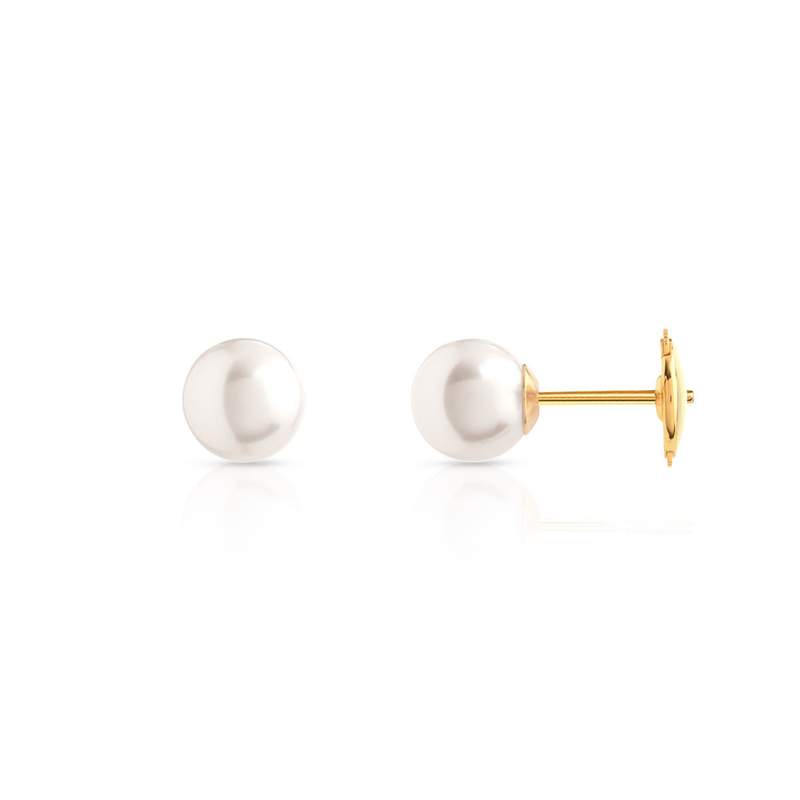 Boucles d'oreilles or 750 jaune perles de culture du Japon - vue D1