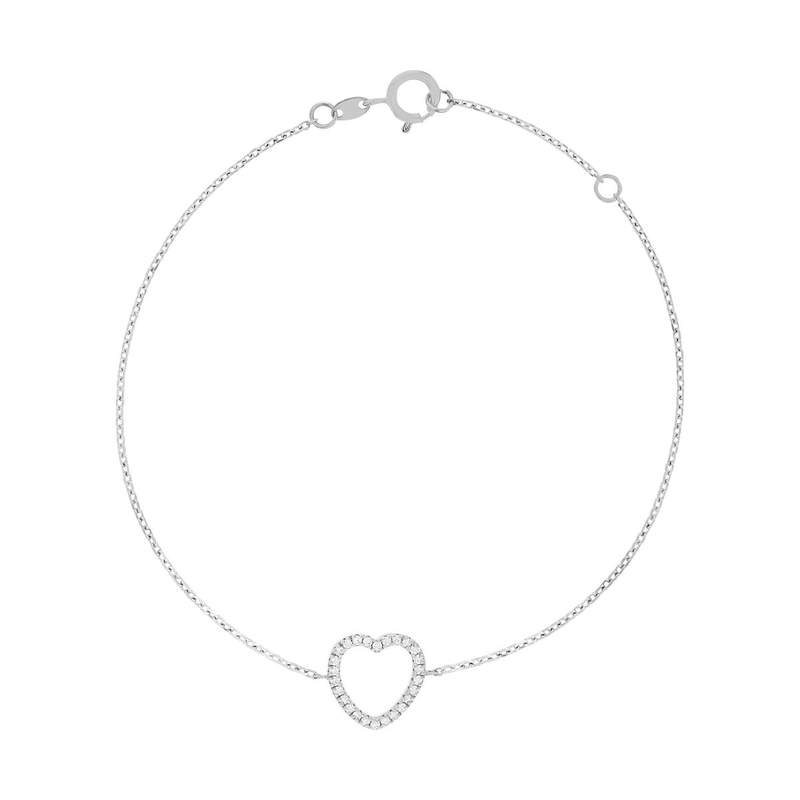 Bracelet or 375 blanc diamants 18cm - vue 1