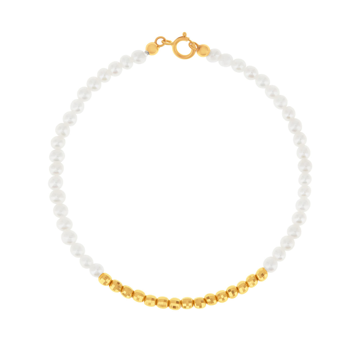 Bracelet or 375 jaune perle de culture 17cm