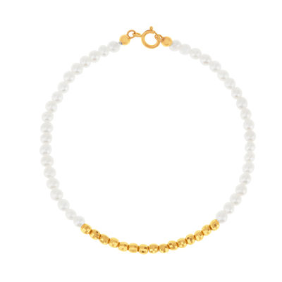 Bracelet or 375 jaune perle de culture 17cm - vue 1