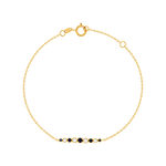 Bracelet or 750 jaune saphirs et diamants 18cm - vue 1