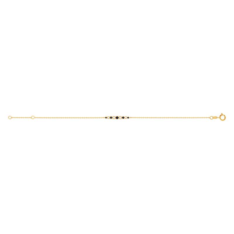Bracelet or 750 jaune saphirs et diamants 18cm - vue 2