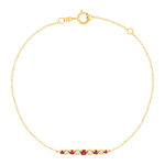 Bracelet or 750 jaune rubis et diamants 18cm - vue 1