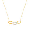 Collier or 375 jaune diamants 45cm - vue V1