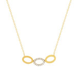 Collier or 375 jaune diamants 45cm - vue 1