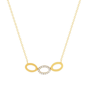 Collier or 375 jaune diamants 45cm