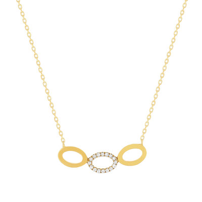 Collier or 375 jaune diamants 45cm