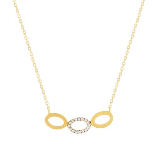 Collier or 375 jaune diamants 45cm