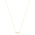 Collier or 375 jaune diamants 45cm - vue 2