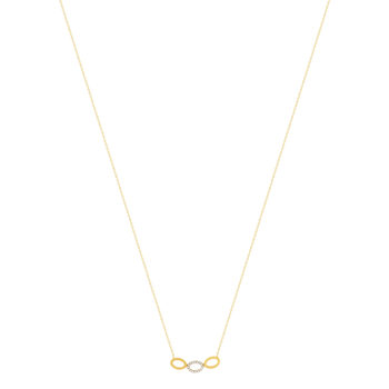 Collier or 375 jaune diamants 45cm