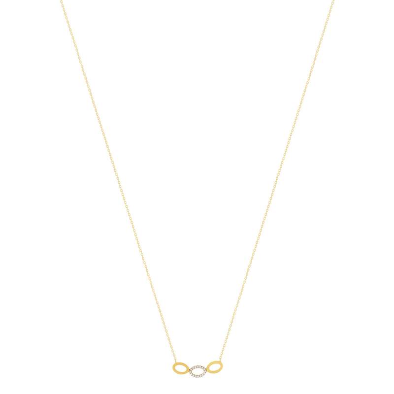 Collier or 375 jaune diamants 45cm - vue 2