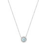 375 white gold necklace with sky blue treated topaz and zirconias, 45 cm - view V1