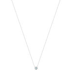 Collier or 375 blanc topaze traitée sky blue et zirconias 45cm - vue 2