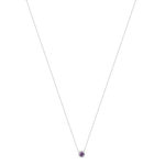 Collier or 375 blanc améthystes 45cm - vue 2